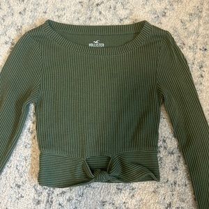 Long sleeve, green, Hollister, women’s xs, crop top